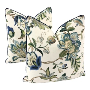 Pillow Cover, P. Kaufmann - Brissac in Sapphire - Pillow Cover, Decorative High End Pillow Covers, Designer Fabrics Pillow Cover