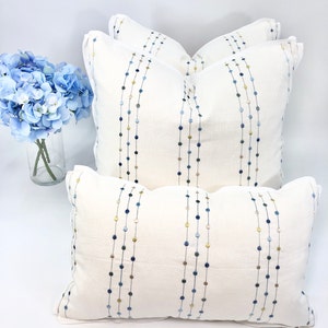 Jane Churchill/Cowtan and Tout, Cloverly Blue with Flange, Decorative High End Pillow Covers, Designer Fabrics