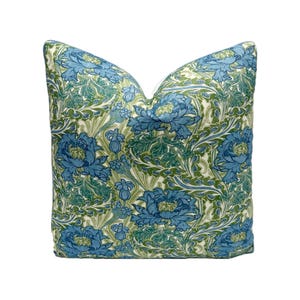 GP & J Baker - Littler Brantwood in Blue/Green - Pillow Cover Designer Fabric Handcrafted Decorative Pillow High-End Designer Home Decor