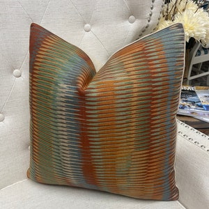 Thibaut - Alcantara en color naranja - Funda de cojín decorativa artesanal de alta gama imagen 6