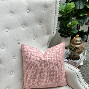 Quadrille - Java Java i rosa - Örngott Handgjord dekorativ kudde i designertyg, exklusiv designerkudde, heminredning bild 8