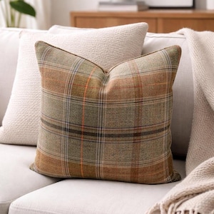 Lee Jofa - Shetland Plaid in Lovat - Handcrafted Designer Pillow Cover