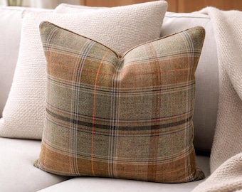 Lee Jofa - Shetland Plaid in Lovat - Handcrafted Designer Pillow Cover