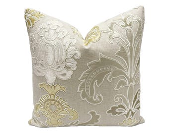 Manuel Canovas - Rosa in Nacre - Pillow Cover Designer Fabric Handcrafted Decorative Pillow High-End Designer Throw Pillow Home Decor