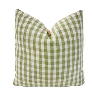 Colefax & Fowler - Minack Check in Leaf - Pillow Cover// MADE TO ORDER// Designer Fabric Decorative Pillow, High-End Designer Throw Pillow
