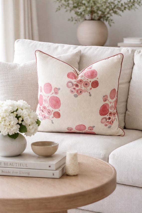 Tulu Textiles – Alvin in Pink, Kissenbezug // AUF BESTELLUNG GEFERTIGT // Dekorative, hochwertige Kissenbezüge, Designerstoffe