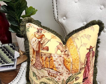 Funda de almohada de lino Pierre Frey – Le Marchand D’Etoffes / Cojín decorativo de diseño de lujo