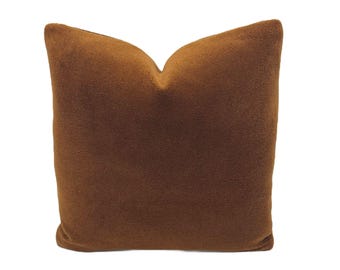 Luksusowa designerska poszewka na poduszkę – Pierre Frey „Toundra” Ambre Wool Velvet – ekskluzywna poszewka na poduszkę