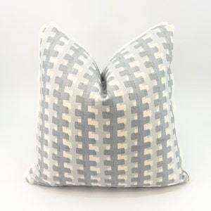 Christopher Farr - Cremaillere in Soft Blue // Made to Order // Decorative High End Pillow Covers, Designer Fabrics