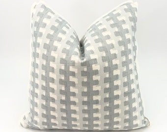 Christopher Farr - Cremaillere in Soft Blue // Made to Order // Decorative High End Pillow Covers, Designer Fabrics