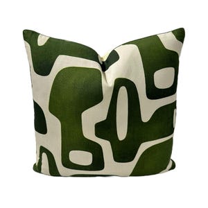 Geometric Moss Green - Pillow Cover  Designer Fabric Handcrafted Decorative Pillow, High-End Designer Throw Pillow, Home Decor