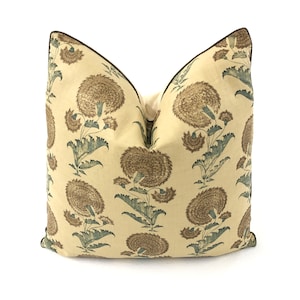 Michael S Smith / Jasper - Indian Flower in Brown - Pillow Cover// MADE TO ORDER// Designer Fabric Decorative Pillow Throw Pillow Home Decor