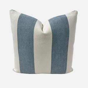 Modern Stripe in Sky Blue - Pillow Cover Designer Fabric Handcrafted Decorative Pillow, High-End Designer Throw Pillow