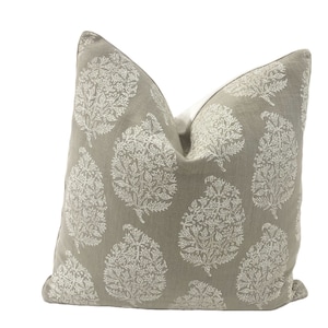 Pillow Cover, Robert Kime Pillow Cover, Indian Pear White Linen Pillow Cover, Decorative High End Pillow Covers, Designer Fabrics Pillows