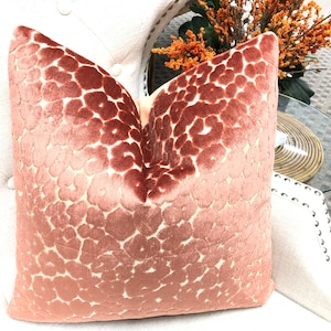 Pillow Cover, Magnolia Fabrics, Landon Salmon Pillow Cover, High End Luxurious Velvet Pillow Cover, Decorative Pillow Cover