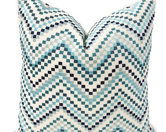 Kissenbezug, Carole Kissenbezug, Stern in Aqua Kissenbezug, Dekorativer High End Kissenbezug, Designerstoffe