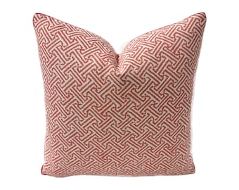Quadrille - Java Java in Pink - Kissenbezug Designerstoff Handgefertigtes Dekokissen, High-End Designer-Kissen, Home Decor