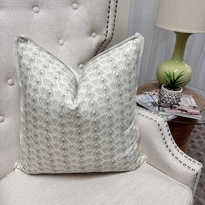Galbraith & Paul - Bellflower - BF-203 in Logan White Linen //Made to Order// Pillow Cover, Custom Decorative High End Pillow Covers