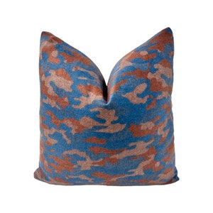 Holland & Sherry - Cavendish in Rust/Teal Pillow Cover, Decorative High End Pillow Covers, Custom Designer Fabrics Pillow Covers