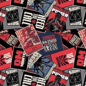 Dungeons and Dragons Fabric Multi Posters Packed 100% Cotton Fabric From Camelot