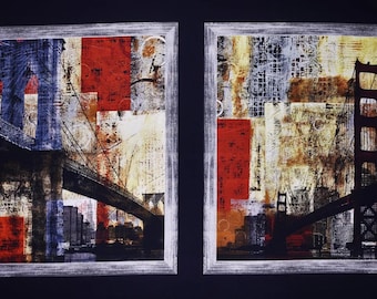 Artworks Fabric Panel Contemporary Bridge Pillow Panel Premium Quality 100% Cotton Fabric From Quilting Treasures