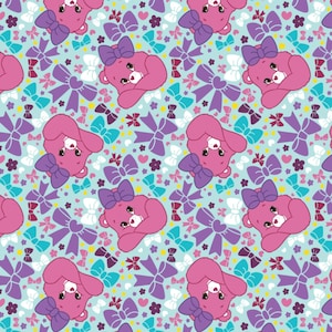 Care Bears Fabric Sparkle & Shine Pretty Bow in Blue 100% Cotton Fabric From Camelot