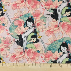 Disney Princess Mulan Cherry Blossom Floral in Multi 100% Cotton Fabric from Springs Creative