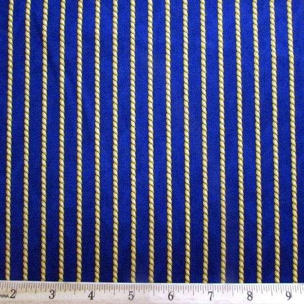 Nautical Fabric Safe Harbor Ropes in Blue Premium Quality 100% Cotton Fabric  From Quilting Treasures