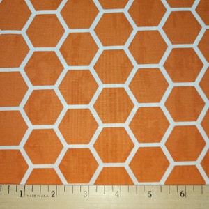 Hexagon Honeycomb in Burnt Orange 100% Cotton from MDG