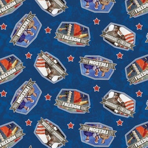 Saturday Evening Post Magazine Fabric Patriotic Toss 100% Cotton Fabric From Springs Creative
