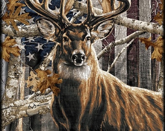 RealTree Fabric Patriotic 24 inch Panel From Sykel 100% Cotton