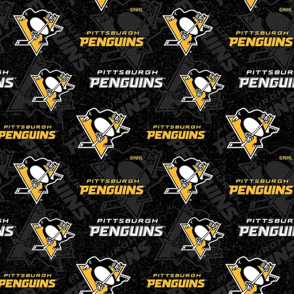 Pittsburgh Penguins Tone on Tone NHL Hockey Fabric Premium Quality 100% Cotton Fabric  From Sykel