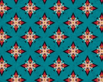 Laredo Fabric Foulard in Teal Premium Quality 100% Cotton Fabric  From Quilting Treasures