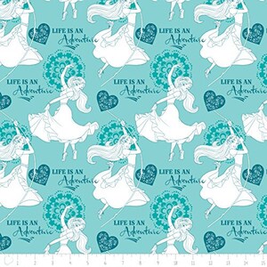 Disney Fabric Elena of Avalor Banderines in Blue Premium Quality 100% Cotton Fabric From Camelot
