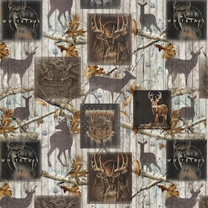 Realtree Fabric Edge Plank Box in Light Gray 100% Cotton Fabric From Sykel