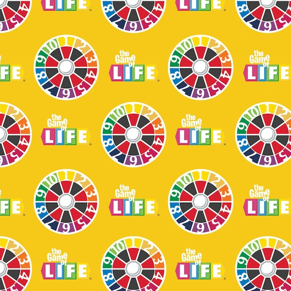 Hasbro Fabric Life Turn Spinner in Yellow Premium Quality 100% Cotton Fabric From Camelot