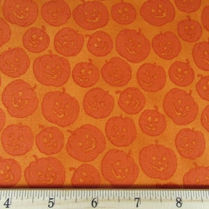 Halloween Fabric Witches Brew Ha Ha Pumpkins in Orange Premium Quality 100% Cotton Fabric  From Quilting Treasures