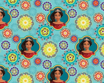 Disney Fabric Elena of Avalor Ready to Rule in Blue 100% Cotton Fabric From Springs Creative