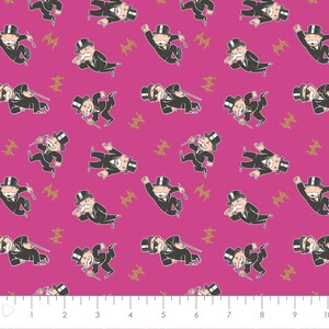 Hasbro Fabric Monopoly Toss in Pink Premium Quality 100% Cotton Fabric From Camelot
