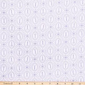 Sewing Fabric Cute as a Button Scissors Framed in Gray 100% Cotton Fabric  From Quilting Treasures