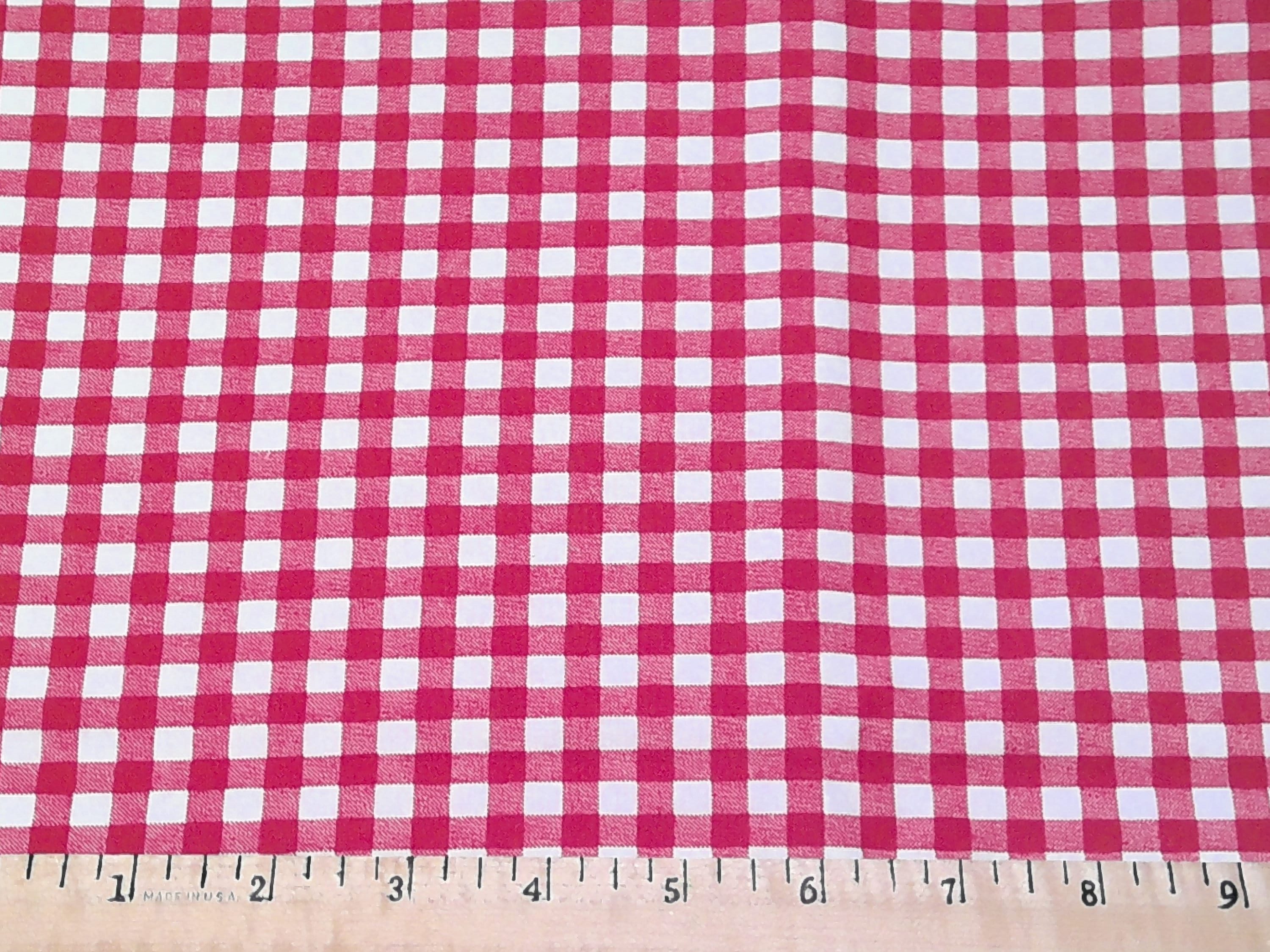 Red and White Gingham 100% Cotton Fabric by The PRE-CUT | Etsy