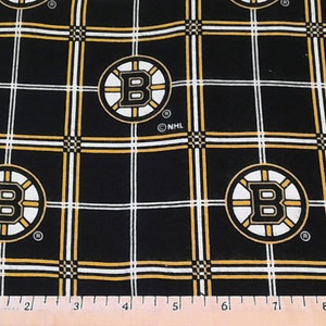 FLANNEL NHL Boston Bruins Hockey PRECUT Fabric 100% Cotton Flannel