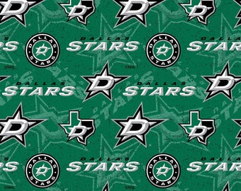 Dallas Stars Tone on Tone Fabric Blocks NHL Hockey Fabric Premium Quality 100% Cotton Fabric From Sykel