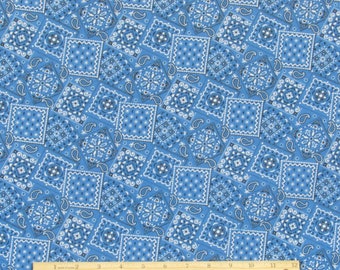 Bandana Fabric in Turquoise 100% Cotton From  MDG