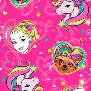 Jojo Fabric Friends Are Magic in Pink 100% Cotton Fabric From Springs Creative