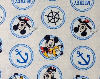 Disney Fabric Mickey Mouse Oh Boy Circles in Cream Premium Quality 100% Cotton Fabric From Camelot