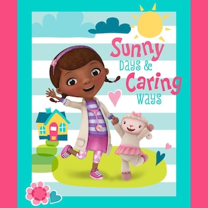 Disney Fabric Panel Doc McStuffins in Multi 100% Cotton Fabric From Springs Creative