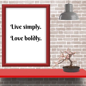 Printable Wall Decor live Simply Love Boldly - Etsy