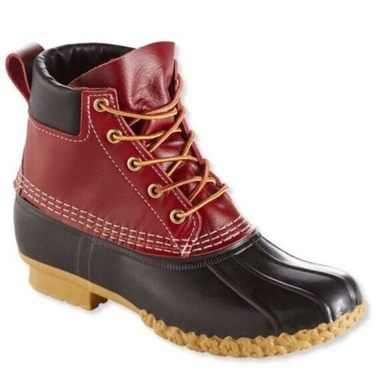 Womens LL Bean Boots Small Batch Duck SZ 7 Red Black Etsy