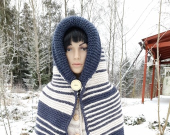 Hooded scarve breipatroon, Duitse instructies, Duitse instructies